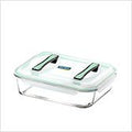 GLASSLOCK Rectangular Handy Tempered Glass Food Container 4500ml - Airtight Anti Spill RP605