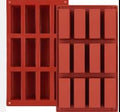 Beram Rectangle Silicone Mold Red, Non Stick, Flexible Bakeware Tray for Brownies, Cakes Bread Loaf Bars Pastries & Desserts Easy to Clean, Oven Microwave Dishwasher Safe – Heat Resistant up to 230°C