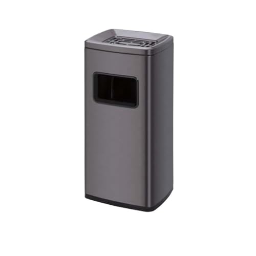 Commercial Stainless Steel Ash Pillar - Black/Silver Cigarette Collector for Smoking Area Lobby Stairway Balcony - Veal Extinguisher for Cigarette Butts