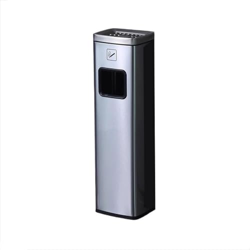 Stainless Steel Standing Ashtray for Outdoor Use - Commercial Corridor & Hotel Lobby Cigarette Butt Collect - Pillar Design for Balcony and Patio (Bruin)