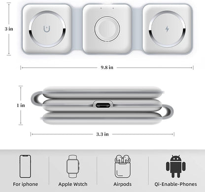 3-in-1 Wireless Charging Pad – Fast Charge for Phone, Watch & Earbuds