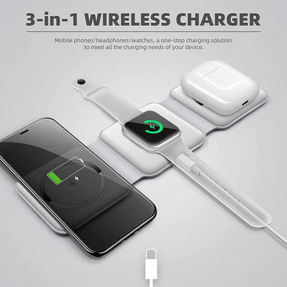 3-in-1 Wireless Charging Pad – Fast Charge for Phone, Watch & Earbuds