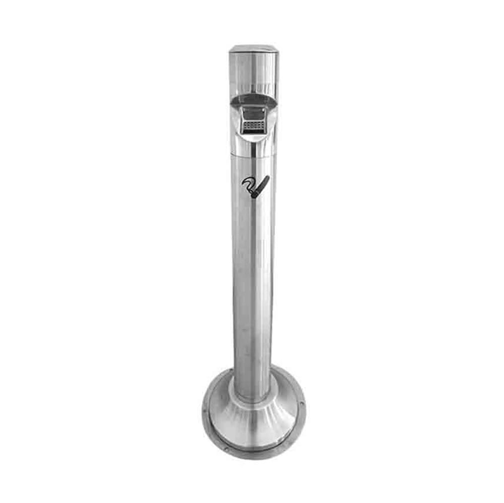 Standing Ashtray Vertical Fixable Column Outdoor Ashtrays Smoking Area Trash Cans Iron Cigarette Butt Collection Silver Stainless Steel Patio
