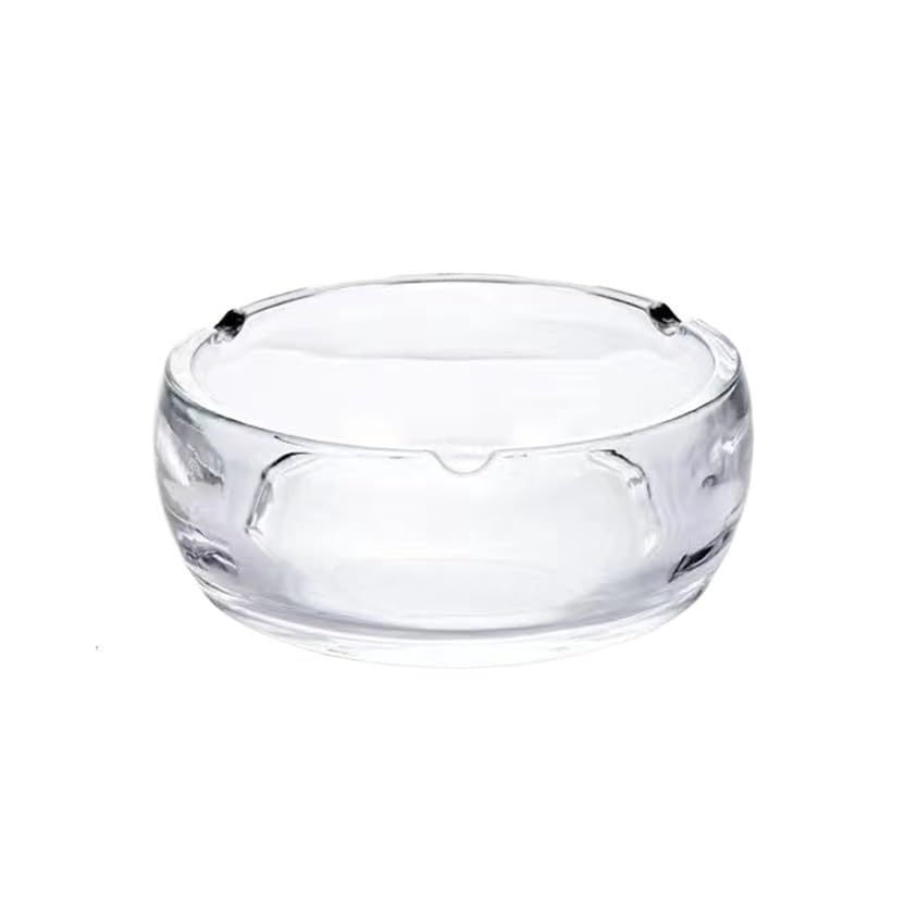 Practical ashtray Glass Ashtray Round Transparent for Living Room Office Desktop Coffee Table Ornaments(Clear)