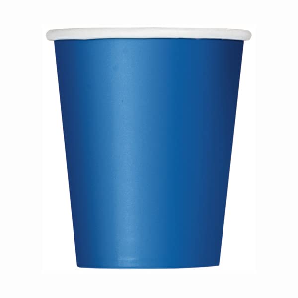 Unique Royal Blue Cups, 9oz Disposable Party Cups, Pack of 14, Solid Color Tableware for Birthdays, Celebrations, Outdoor Parties, Picnics, BBQs, Kids & Adults