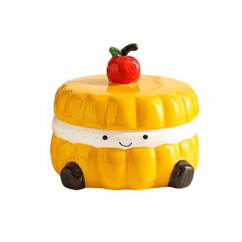 Novel Chocolate Cake Ashtray with Lid Creative Ashtray for Smokers Cute Yellow Aesthetic Home Decor Perfect for Desktop & Living Room