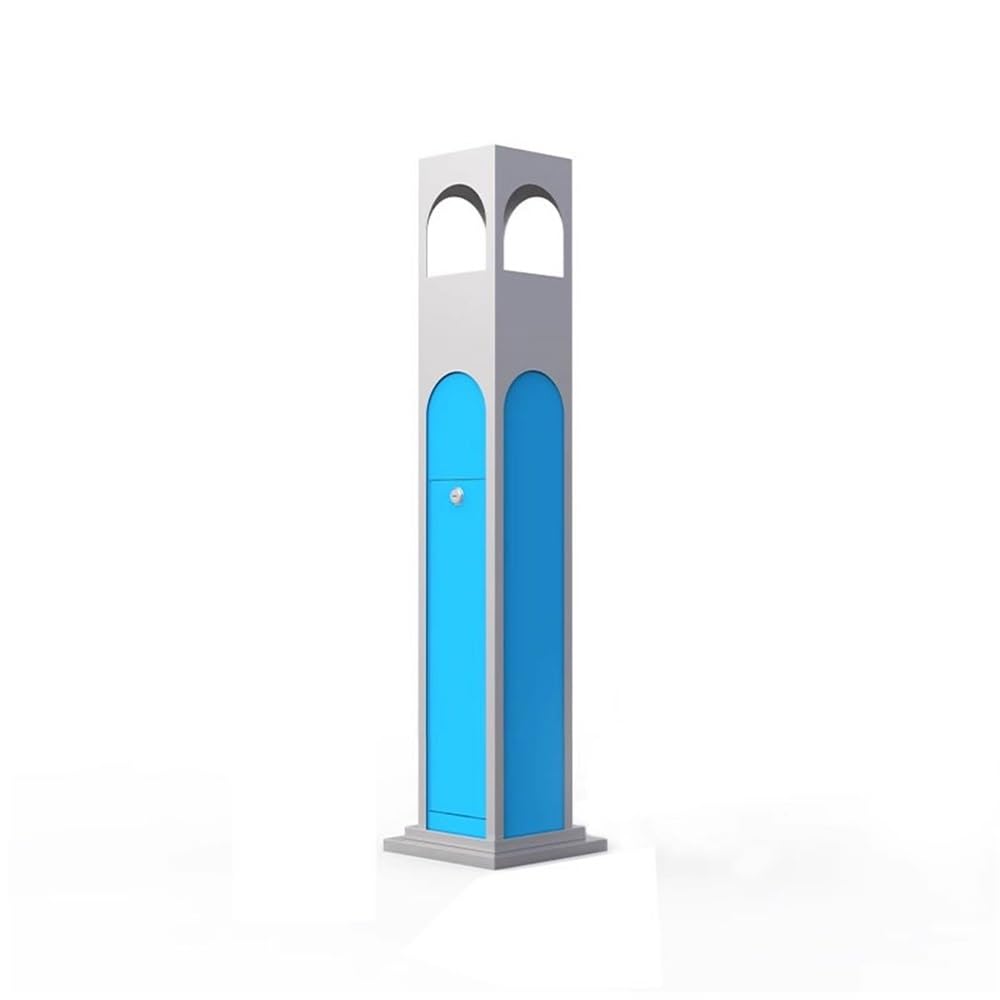Standing Ashtray Stainless Steel Vertical Ash Column with Lock Smoking Area Cigarette Extinguishing Bucket Patio