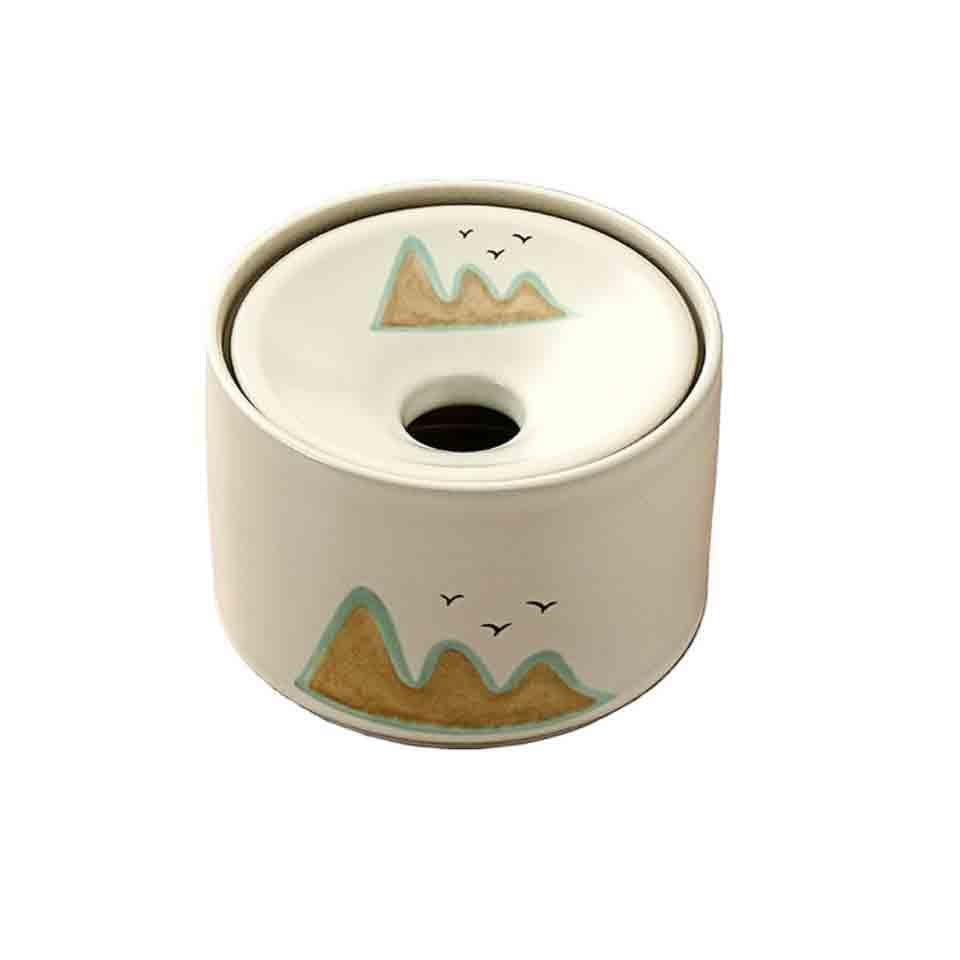 Practical ashtray Ceramic Ashtray for Home Use in Living Room Round, Prevents Dust and Wind with Lid