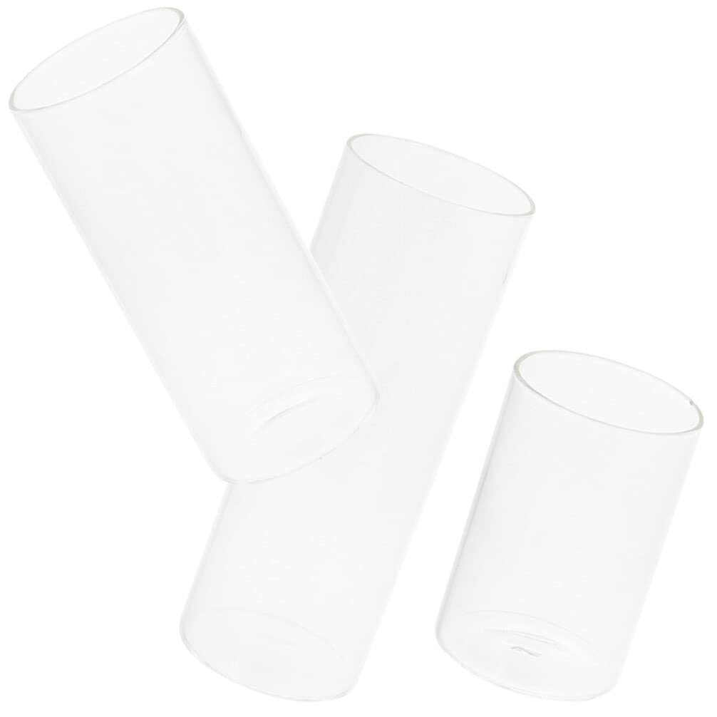 3pcs Glass Cylinder Candle Cup Tapered Candle Holders Glass Holder for Home Decor