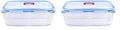 FEELINGS 1000 ML(33oz) Glass Meal Containers Glass Partition Storage With Blue Silicone Clear Blue Lid, Glass Food Storage Containers, Glass Containers for Kitchen Storage & Lunch (Pack of 2)
