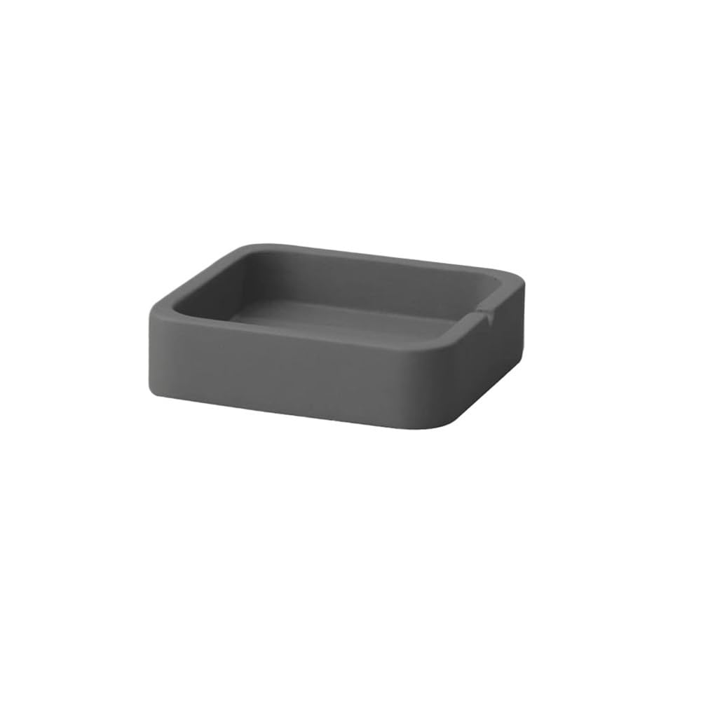 Practical ashtray Square Ashtray Cement Indoor Outdoor, for Room Living Dining Offices Garden Bar Cafe Hotel(Dark grey)