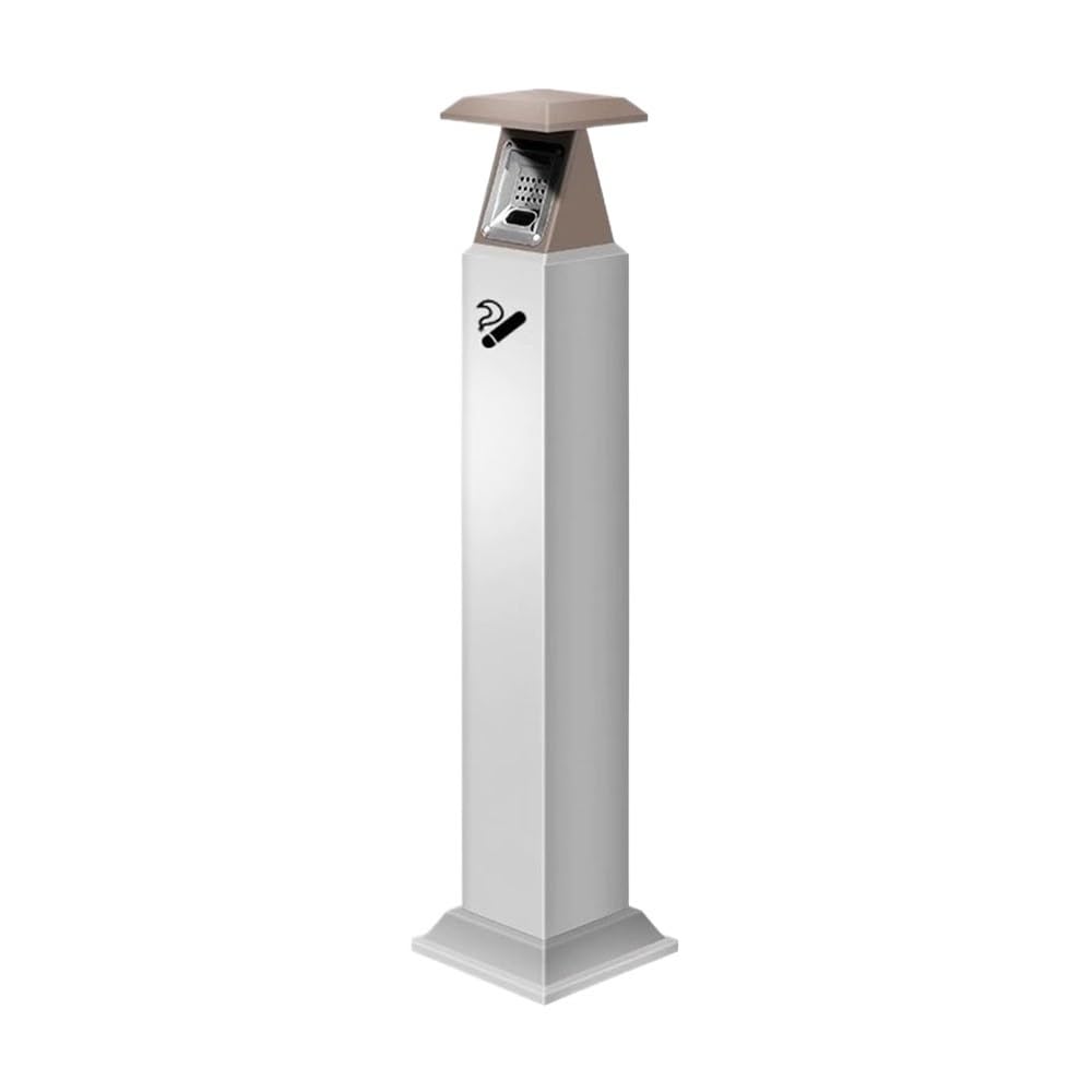 Standing Ashtray Outdoor Stainless Steel Hotel Ash Pillar, Smoking Area Cigarette Butt Collection Cylinder Patio(Brown)