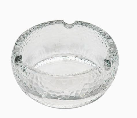 Sqaure Glass Ashtray For Outdoor Indoor Home Restaurant Decorative Square Tabletop Cigars Cigarettes Astray For Smokers 4.6 Inch Diameter.