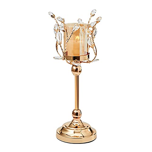 Candle Holders Flower Branch Crystal Candle Holder Decoration Lamp Luxury Romantic Dining Table Candle Light Dinner Props Home Decoration Candle Holder Candle Stand (Size : Large)