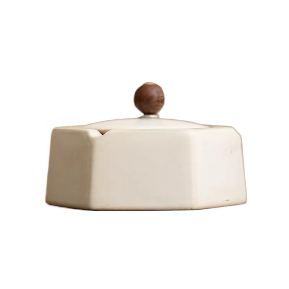 Practical ashtray Ashtray with Lid Polygonal Ceramic for Living Room Office Desktop Coffee Table Ornaments(????)