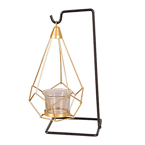 Candle Holders Wrought Iron Hanging Basket Candle Holder Decoration Light Luxury Home Romantic Candle Light Dinner Props Table Decoration Candle Stand (Color : A)
