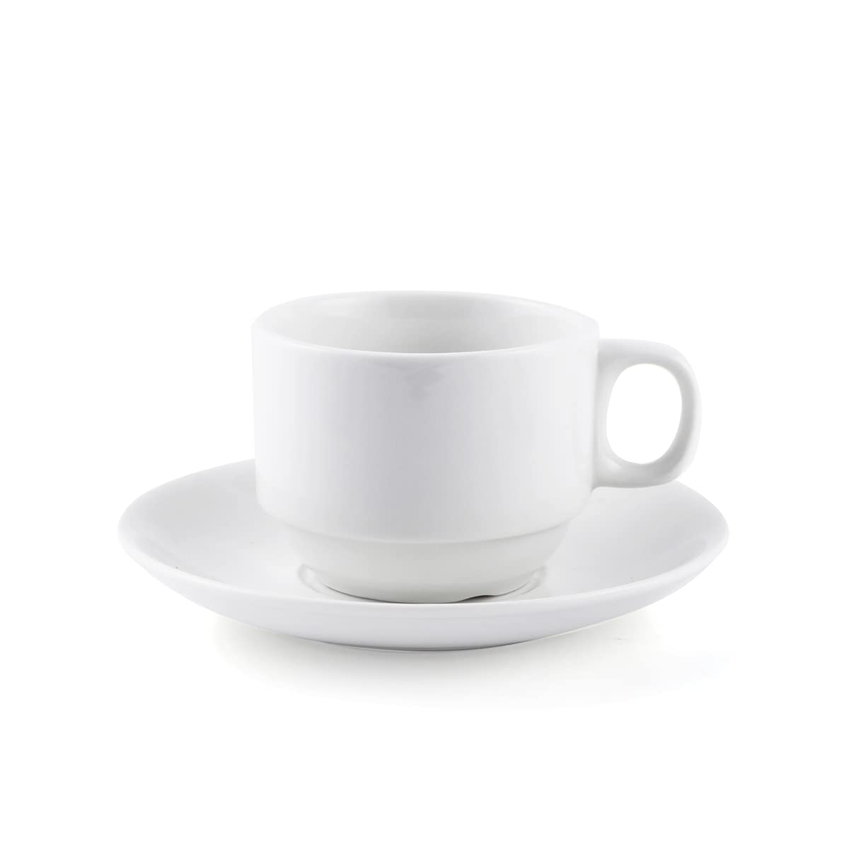 08-083 Porcelain Coffee, Tea Cup and Saucer, 80 ml Capacity, Ivory