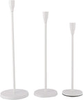 Matte White Candle Holders Set of 3 for Taper Candles, Decorative Candlestick Holder for Wedding, Dinning, Party, Fits 3/4 inch Thick Candle&Led Candles (3, WHITE, 15CM)