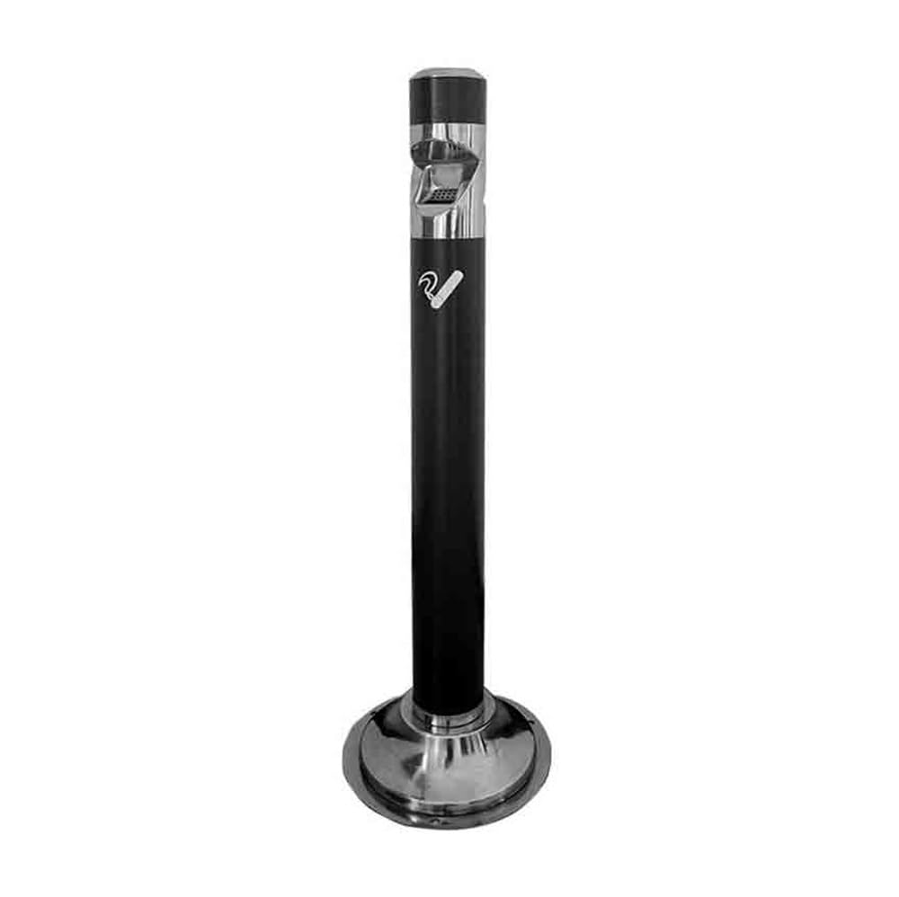 Standing Ashtray Rainproof Baking Varnish Vertical can be Fixed Outdoor Ash Column Smoking Area Trash Iron Cigarette Butt Collection Black Patio