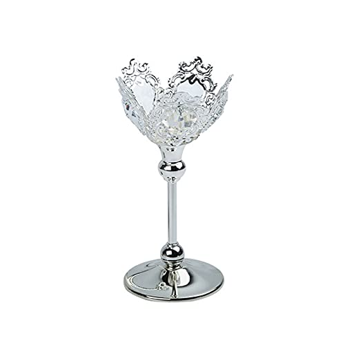 Display Candelabra Crystal Metal Candlestick Holder Restaurant Wedding Banquet Props Dining Table Candlelight Dinner Accessories Home Decoration Decoration Candle Holders (Size : Small)