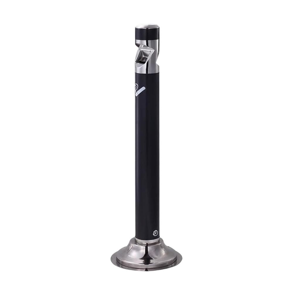Standing Ashtray Can Be Fixed Outdoor Standing Ashtray Public Smoking Area Iron Baked Ename Ash Column Black Patio