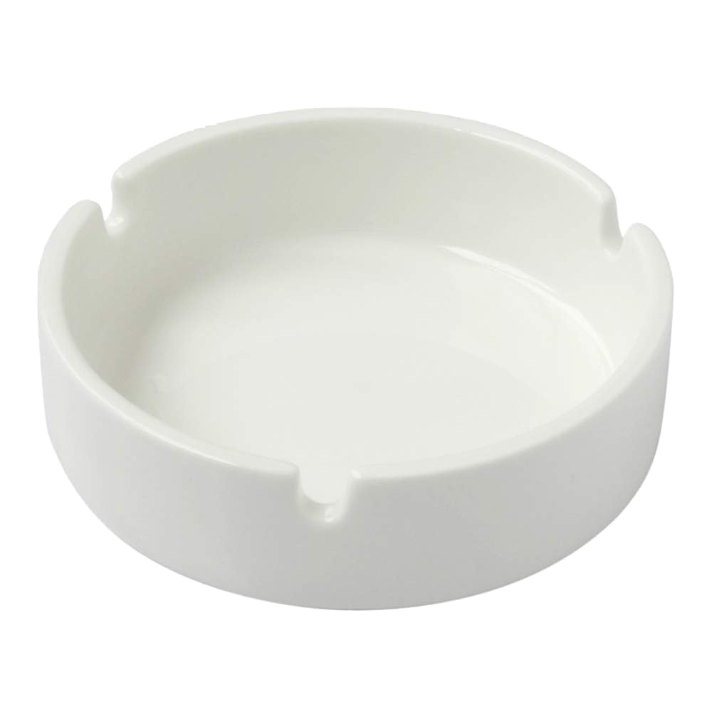 Sunnex Orion Whiteware Porcelain Ashtray Round Ceramic Ashtrays For Cigarettes Indoor Or Outdoor USe Ash Holder Smokers Home Office 10 X 3 Cm (White) White One Size C88064