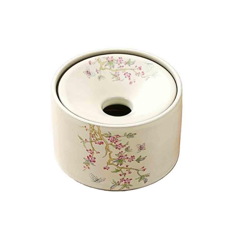 Practical ashtray Ceramic Pattern Ashtray for Home Use Living Room Dust-Proof Windproof Round with Lid