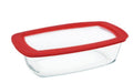 MARINEX Glass Rectangular Loaf Dish with Plastic Lid 1.5L – Durable Heat-Resistant Bakeware | Transparent Oven-Safe Bread, Cake & Meatloaf Pan with Airtight Lid for Storage