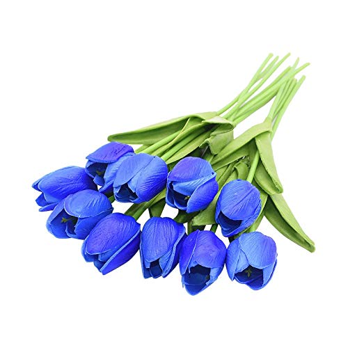 Artificial Tulip Bonsai Tulip Flower Bubble Tulip Flower Bouquet For Real Touch Wedding Flower Bouquet Decoration ADALIA (Color : Dark blue, Size : 10pcs)