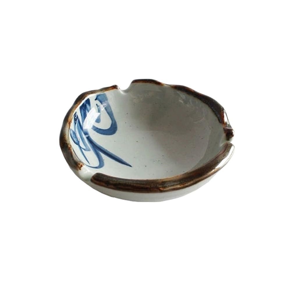 Practical ashtray Chinese Style Ceramic Irregular Ashtray Orchid Pattern for Indoor Outdoor Table Patio Home Office