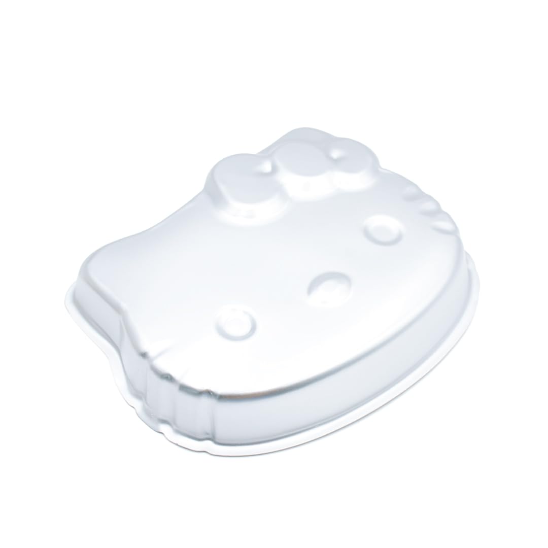 BERAM Hello Kitty Cake Pan – Cat-Shaped Non-Stick Baking Tray and Mould, Food Grade Aluminium Bakeware for Oven & Instant Pot, Durable Silver Cake Tin for Kids’ Parties