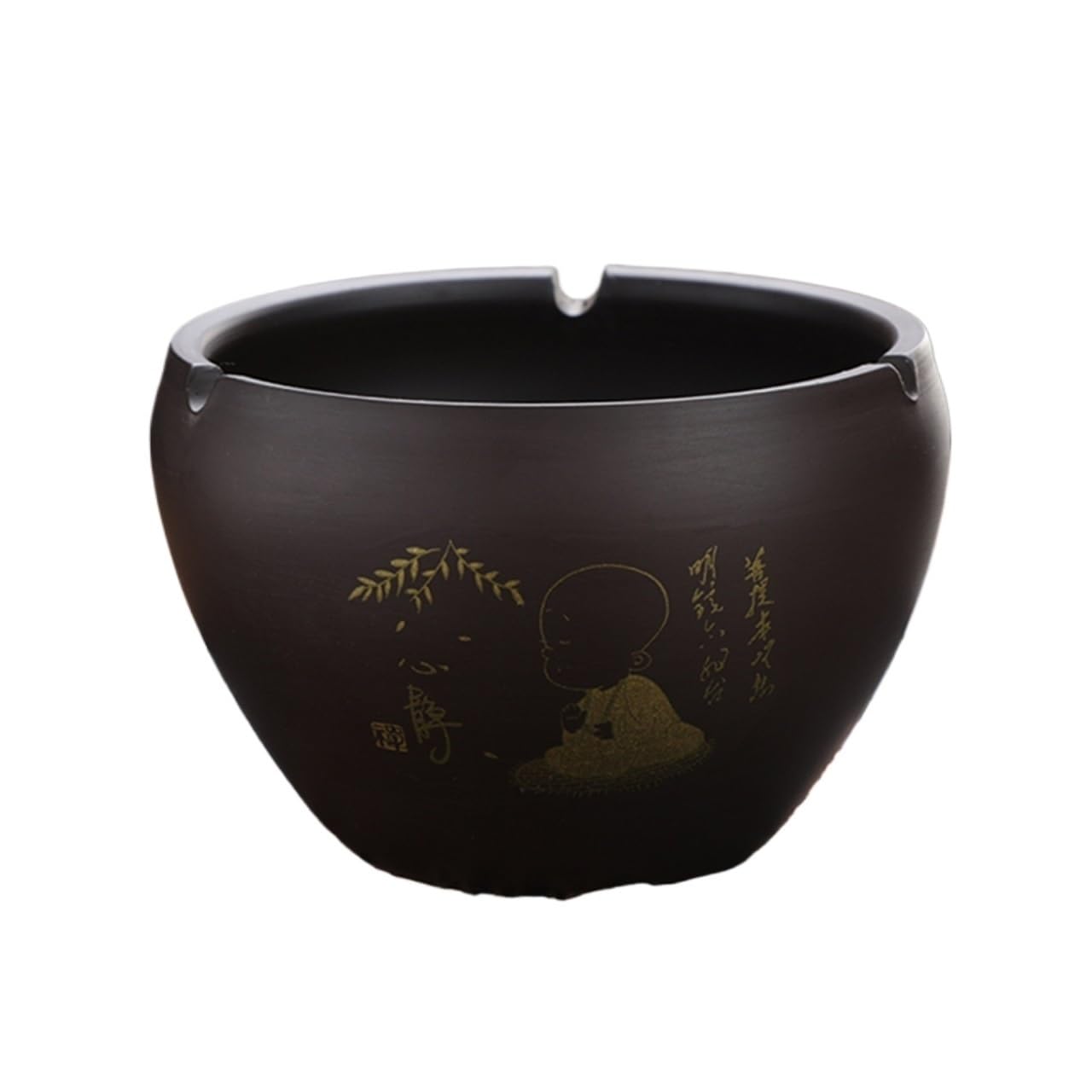 Practical ashtray Large Retro-style Minimalist Purple Clay Ashtray for Home Living Room and Office Use