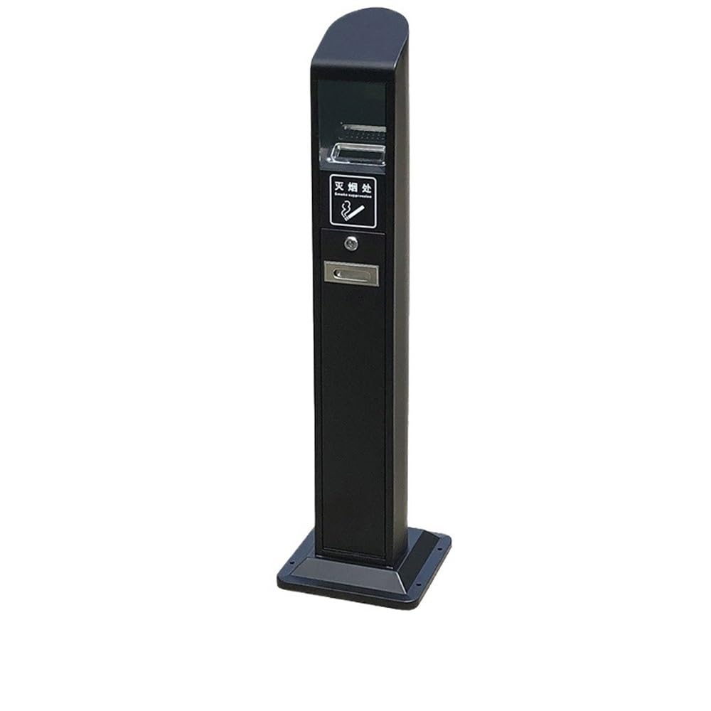 Standing Ashtray Outdoor Black Floor Standing Ash Column Cigarette Extinguishing Bucket Butt Collection Stainless Steel Patio