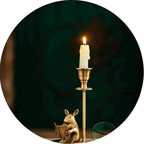 Candlestick Candle Holder Nordic Retro Romantic Light Luxury Aroma Candle Holder Living Room Bedroom Porch Creative Decorations Home Accessories Small Ornaments (Color : Gold, Size : 8 * 9 * 14cm)