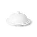 Porcelain Flat Plate With Cover, Ivory