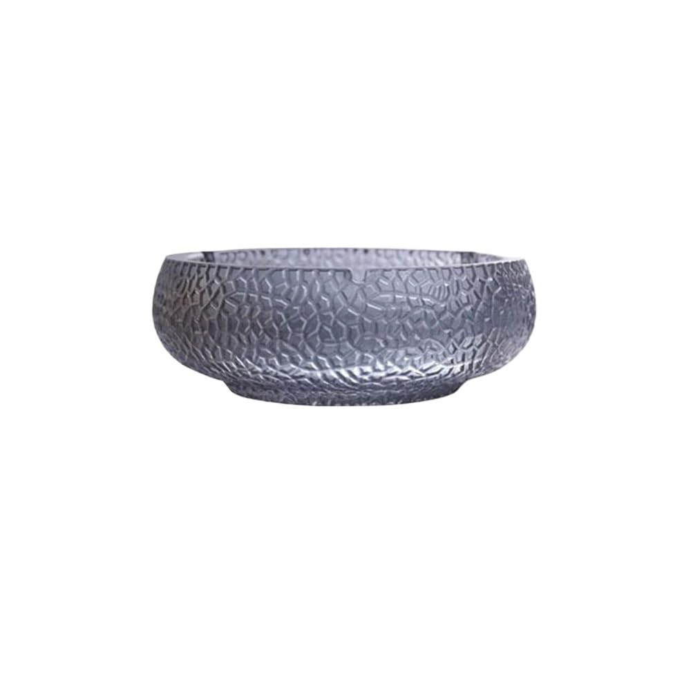 Practical ashtray Glass Ice Crackle Ashtray Tabletopand Modern Decoration for Home Patio Office Bar Restaurant(Gray)