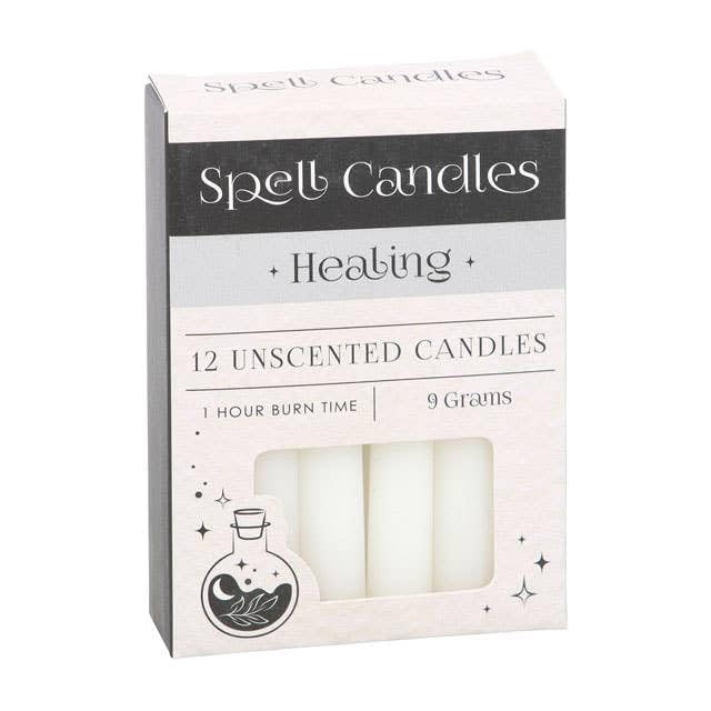 LAVERNE Pack of 12 White Healing Magic Spell Candles