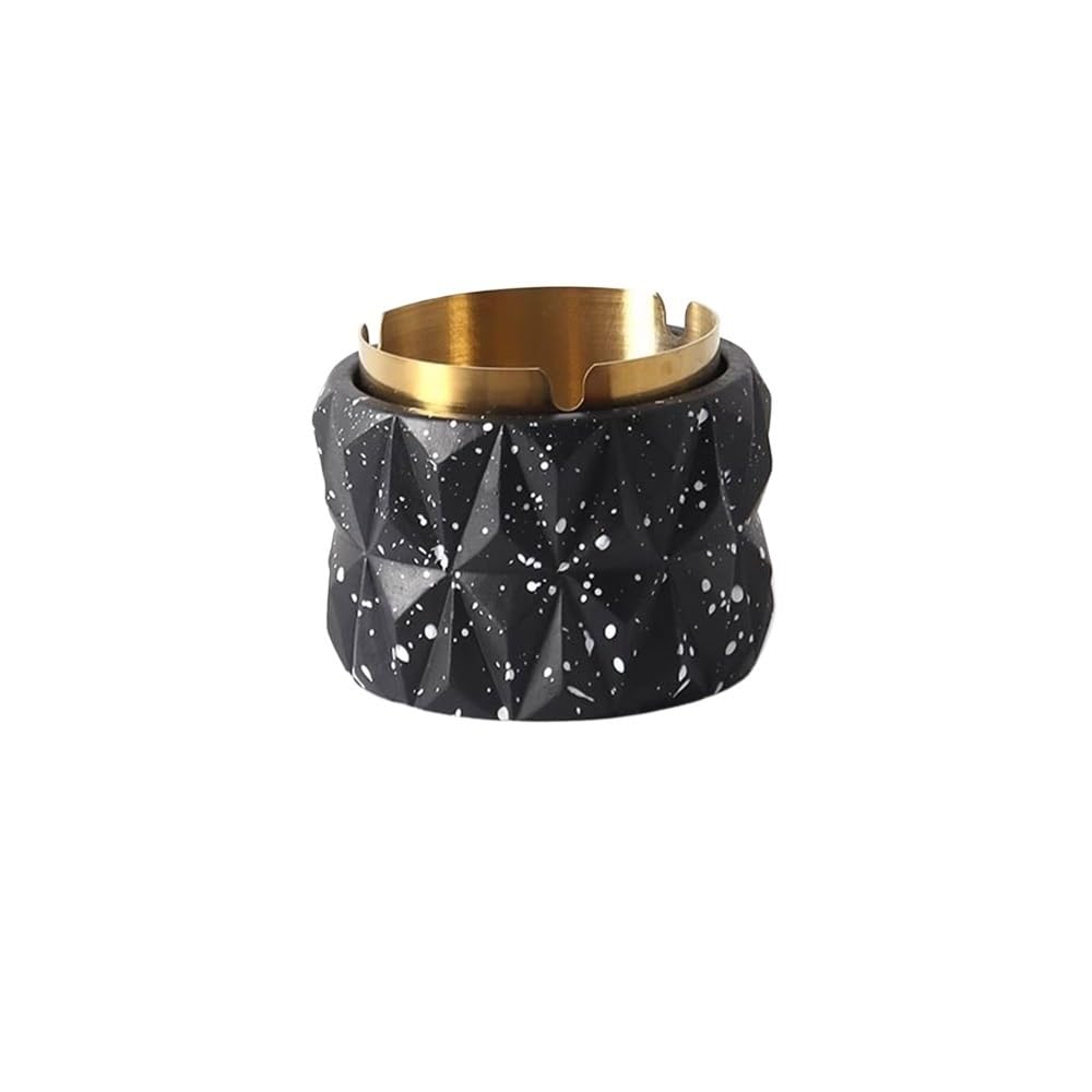 Practical ashtray Geometry Concrete Ashtray Stainless Steel Combination Sets Spray Dot Design Cement Outside Indoor Smoking Accessories(????)