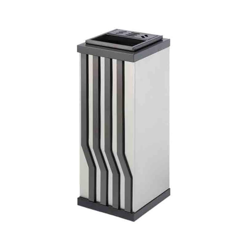 Standing Ashtray Outdoor Ash Pillar Hotel Trash can Lobby Vertical Stainless Steel Corridor Aisle Club Patio(Silver)