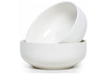 Salad Bowl 2 Pack, Ceramic Serving Bowl Set, Deep Bowl for Kitchen, White Big Pasta bowl for Soup, Cereal, Salad, Pasta, Ramen, Fruit, Microwave and Dishwasher Safe, 8IN 1700ML