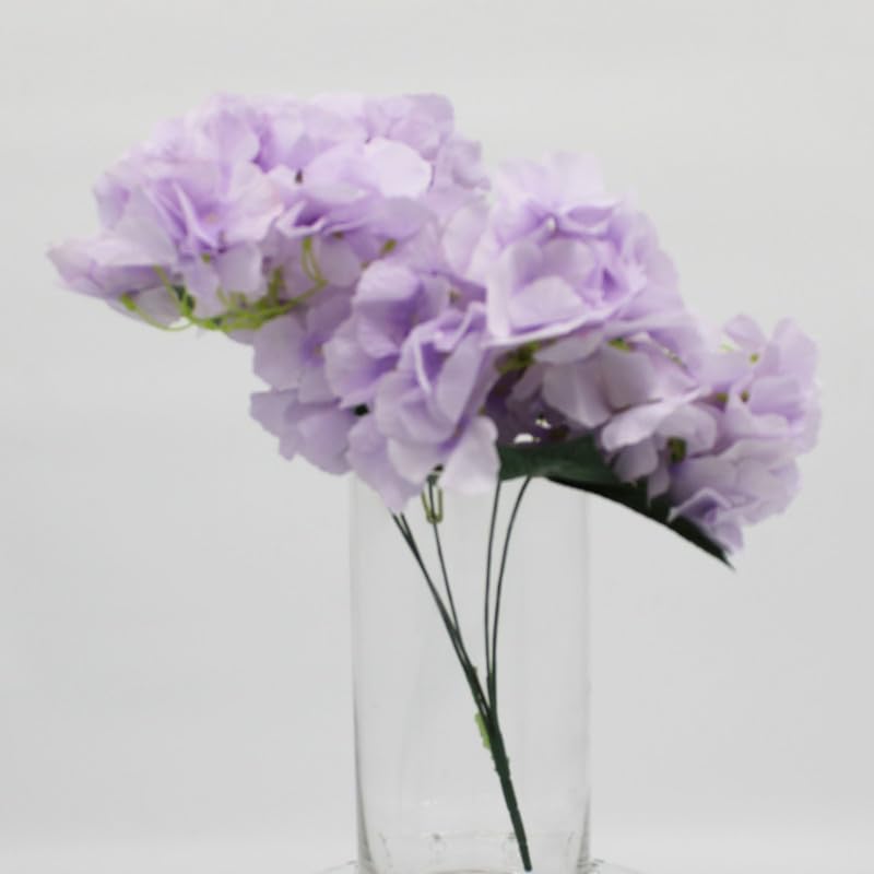 Hydrangea Artificial Flowers, Fake Flowers, Artificial Flowers Like Real Hydrangea, Artificial Hydrangea Flowers for Wedding Centrepieces, Party, DIY Projects - F1001-LIGHT PURPLE