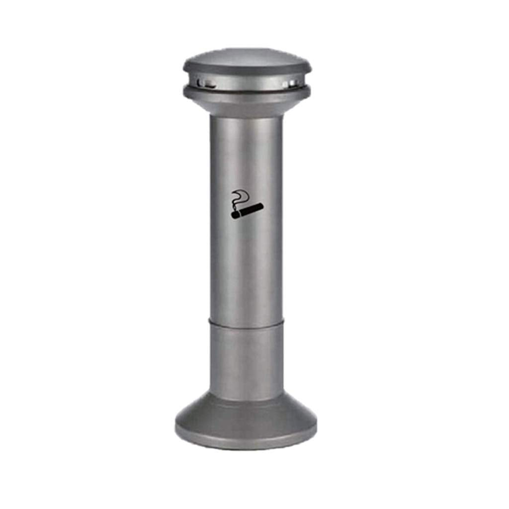 Stainless Steel Ashtray Cigarette Ash Bin Stand Up Windproof Ash Tray Creative Smokeless Metal Ashtrays Outdoor Garden(Gray)