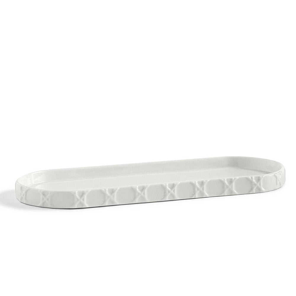 Kassatex Arn-Tr Rattan Tray , White