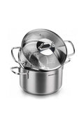 Korkmaz Perla Satinless Steel Couscous Set | Pot 24x15.2 cm / 6.9 lt | Couscous Pot 24x11.7 cm / 5.2 lt | Silver - KA1522