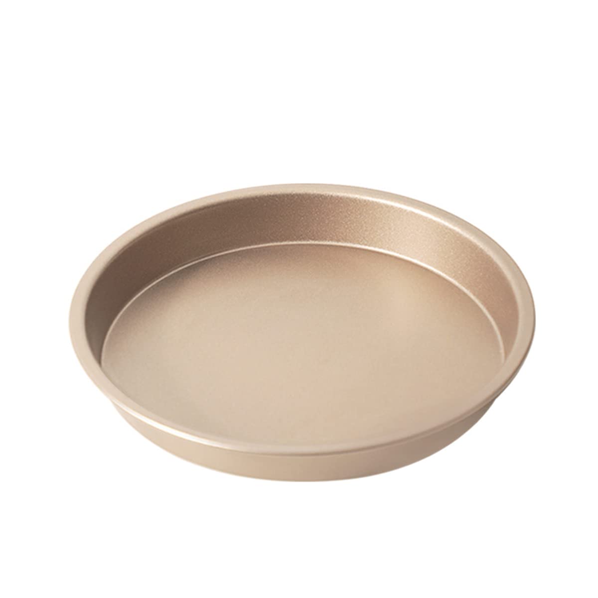 ALMEKAQUZ Round Pizza Pan, set of 2 Baking Sheets Cake Pan for Oven, Carbon Steel Non Stick Food safety coating, Gold (10cun)