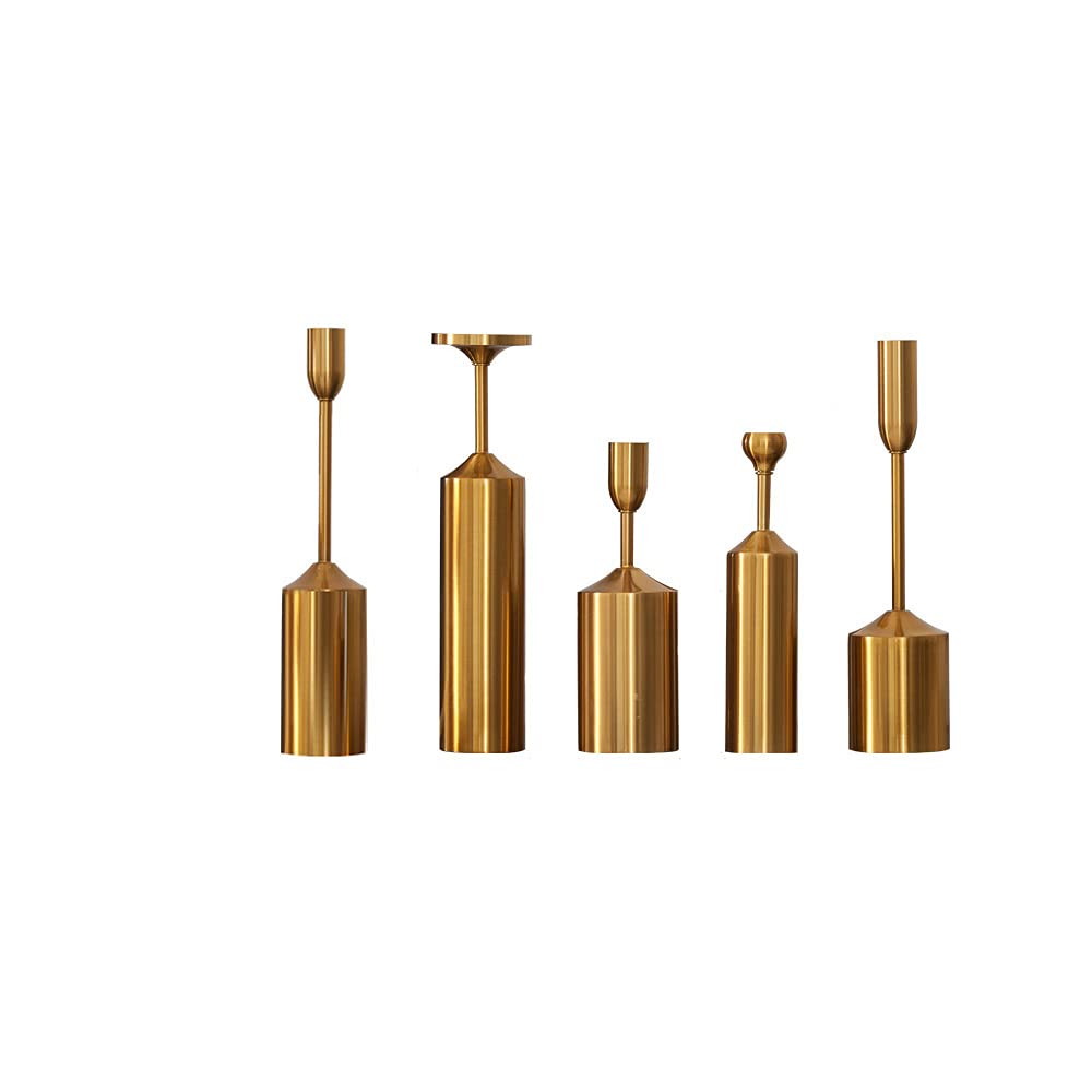 Vidisan Gold Candlestick Holders,Mantel Candle Holder Set ,Metal Taper Candle Holder Vintage Mid-Century for Wedding,Dining,Table Party Recption Tabletop Decor Luxury,Home Decor