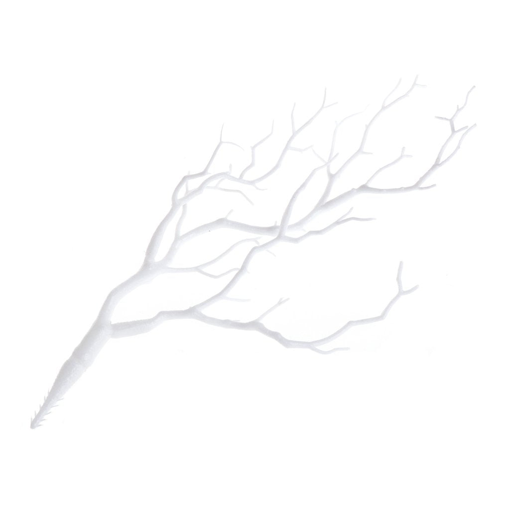 Artificial Peacock Coral Branches Fake Plastic Artificial Plants Dried Tree Simulation Ornaments for Garden Home Weeding Party Office Decoration and Table Centerpieces (White)