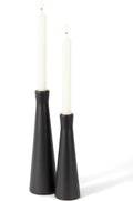 Candle Holders Set of 2, Azonee Ceramic Black Pillar Candle Holders, Modern Decorative Candlestick Holders for Home, Wedding & Party Decor