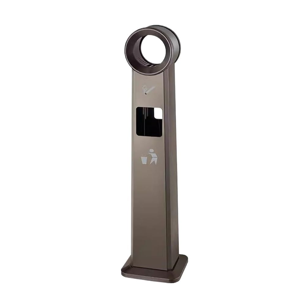 Standing Ashtray Smoking Area Lockable Stainless Steel Cigarette Bin, Outdoor Public Rainproof Ash Colum Patio