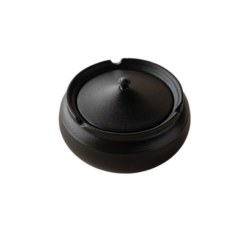 Practical ashtray Portable Ceramic Ashtray with Lid Frosted Texture for Patio Home Office